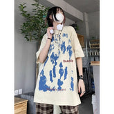 Hearujoy Printed portrait short-sleeved summer men and women street casual loose pure cotton heavyweight trendy hip-hop retro tops
